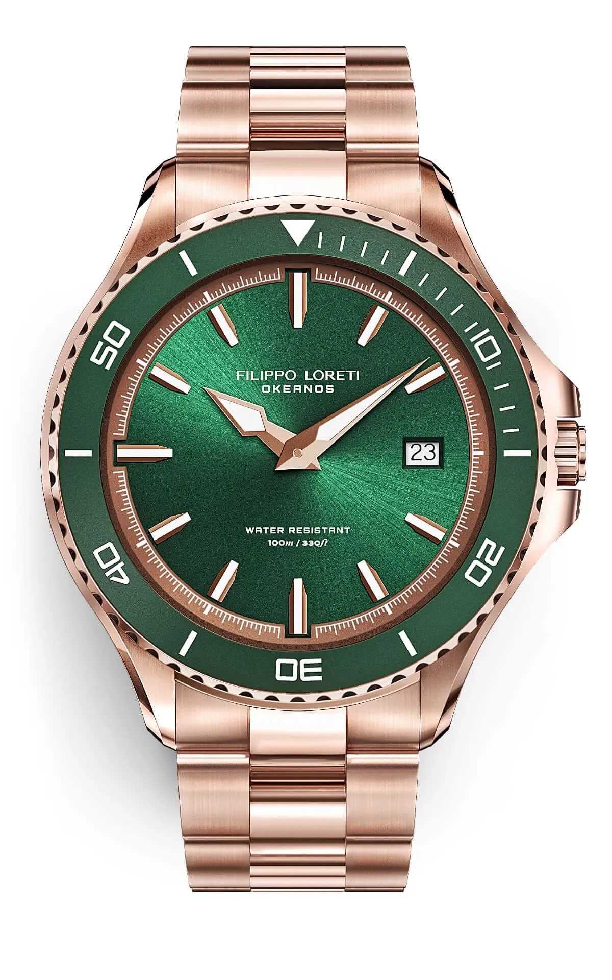 Okeanos Rose Gold Green Link