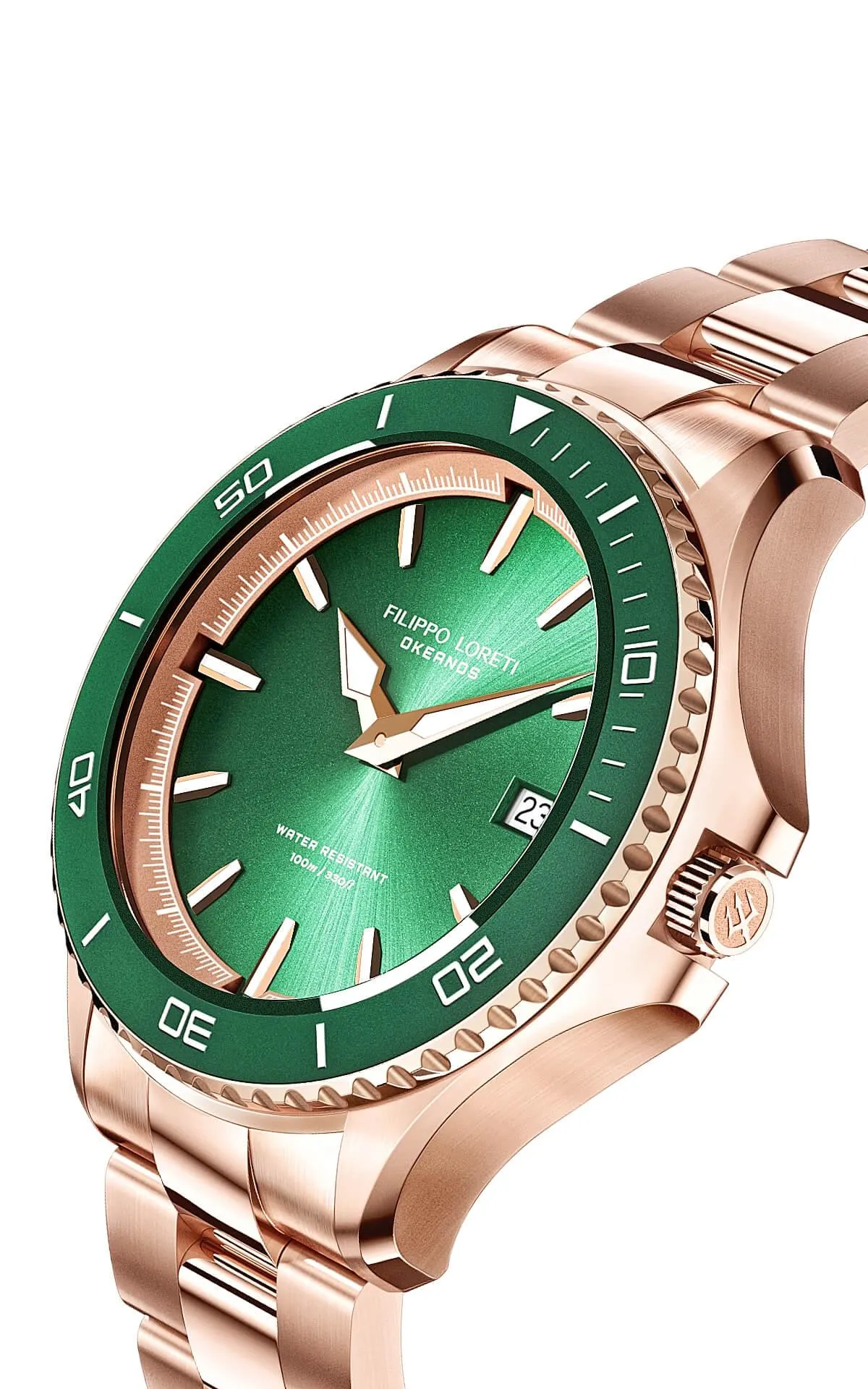 Okeanos Rose Gold Green Link