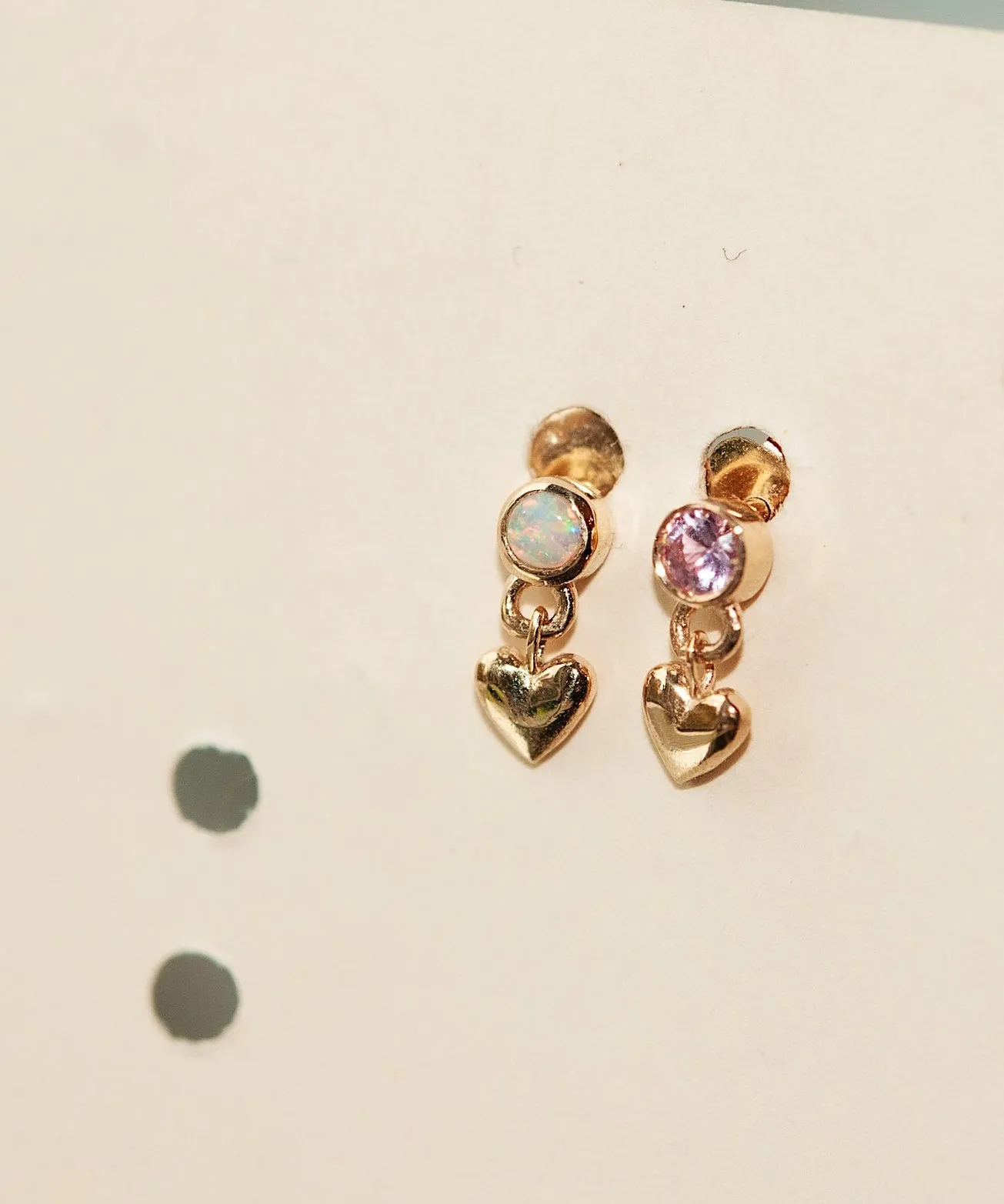 Opal Baby Heart Earring