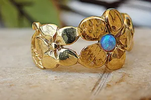 Opal flower ring