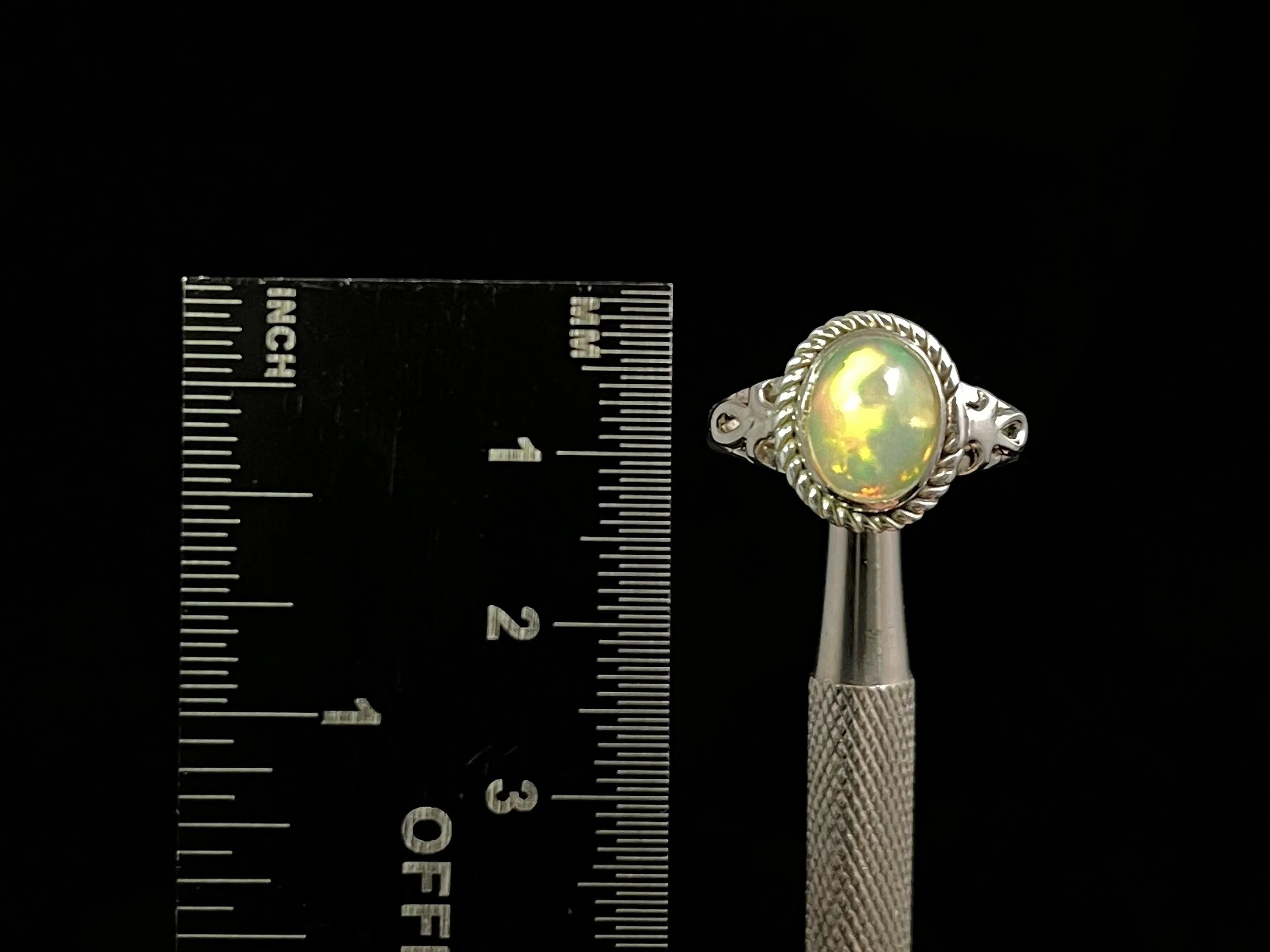 OPAL RING - Sterling Silver, Size 7 - Ethiopian Opal Rings for Women, Bridal Jewelry, Welo Opal, 49211