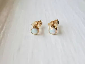 Opal Stud Earrings 14k Gold