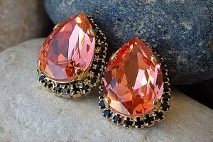 Orange and black Earrings