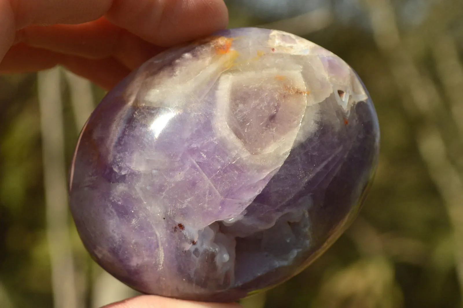 Polished Rare Gemmy Amethyst Galet - Palm Stones x 24 From Madagascar