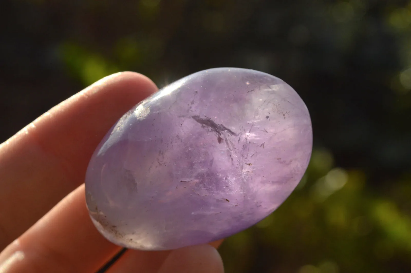 Polished Rare Gemmy Amethyst Galet - Palm Stones x 24 From Madagascar