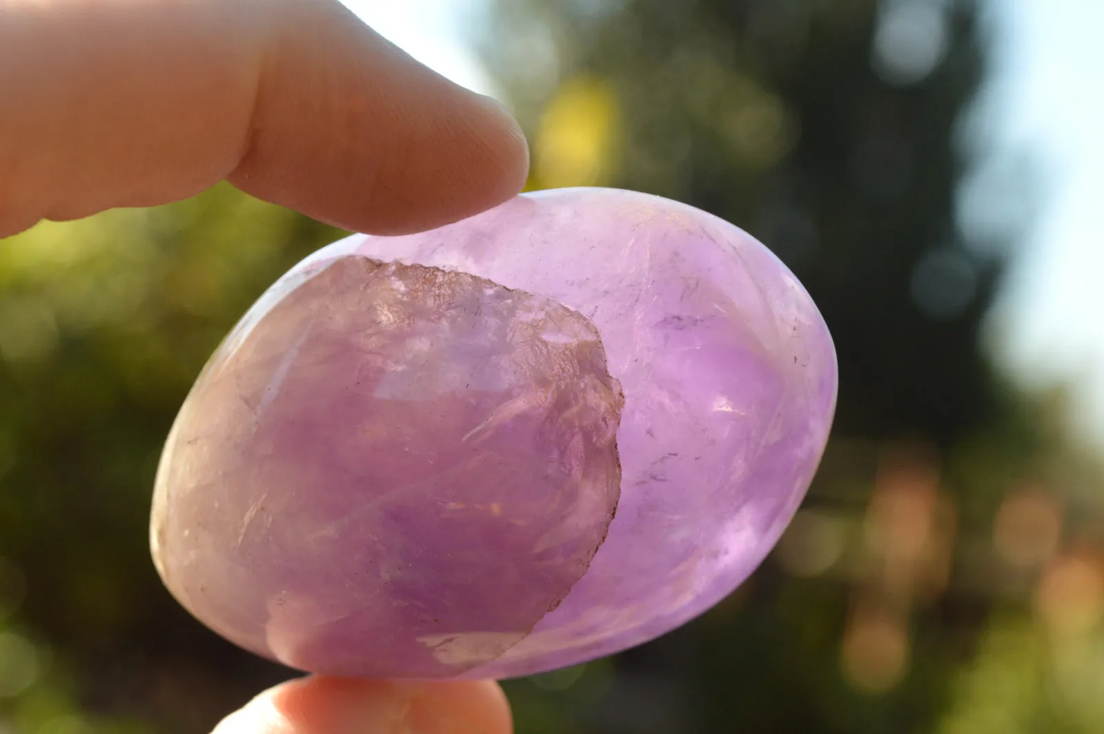 Polished Rare Gemmy Amethyst Galet - Palm Stones x 24 From Madagascar