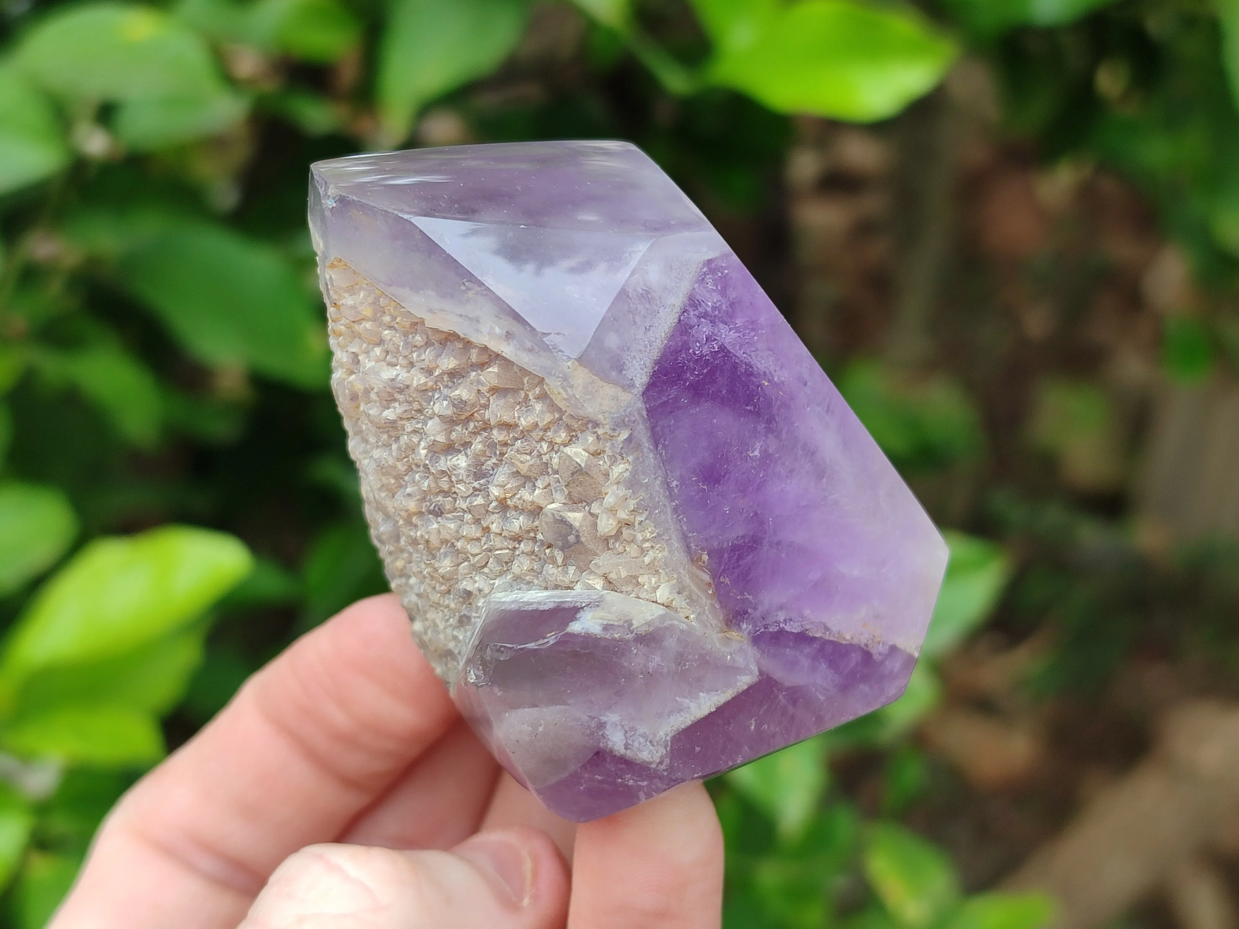 Polished Smokey Amethyst Window Quartz Point-Prism x 3 From Akansobe, Madagascar