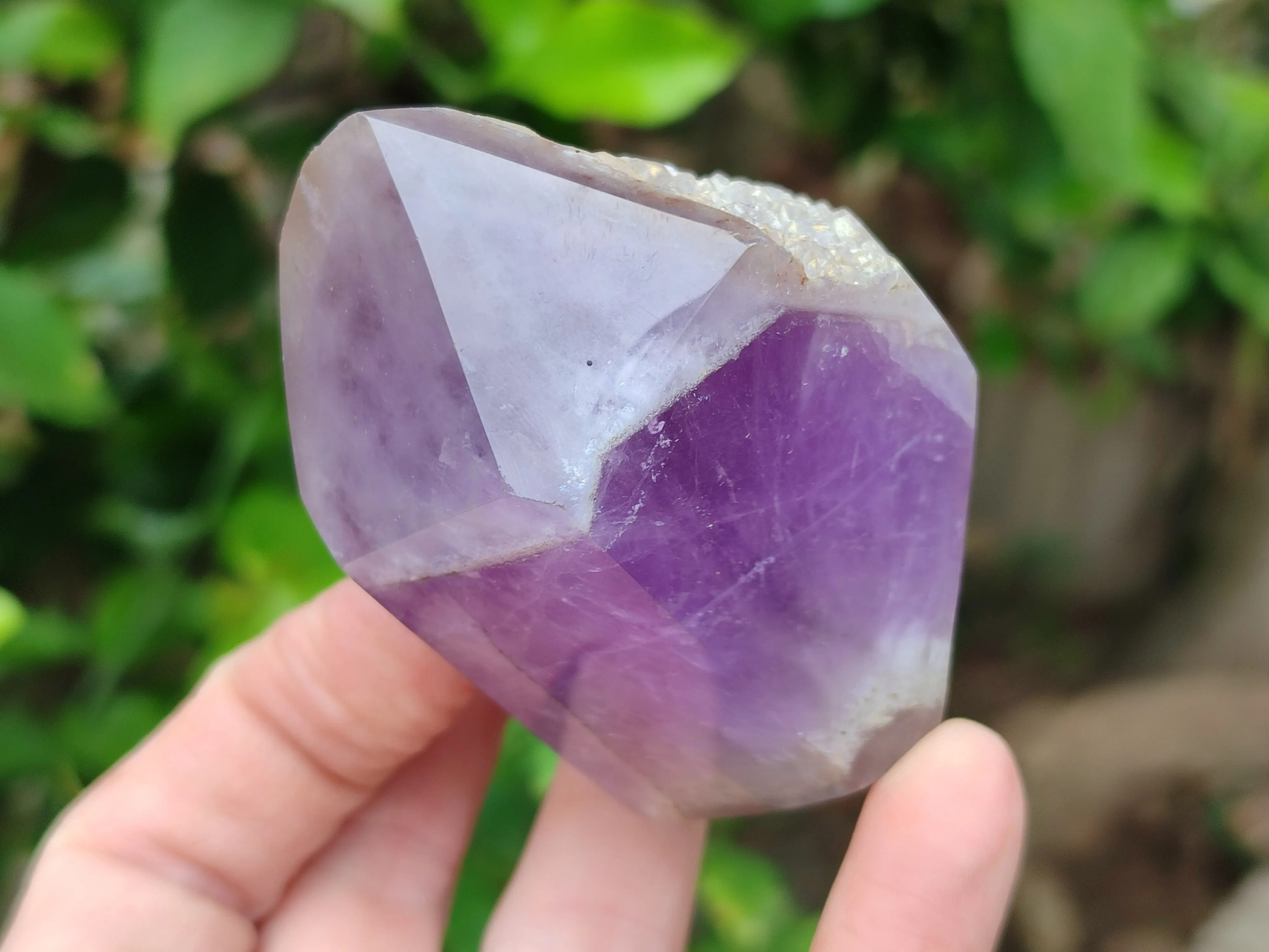 Polished Smokey Amethyst Window Quartz Point-Prism x 3 From Akansobe, Madagascar