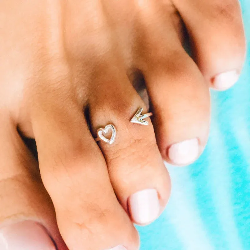 PURAVIDA HEART & ARROW TOE RING