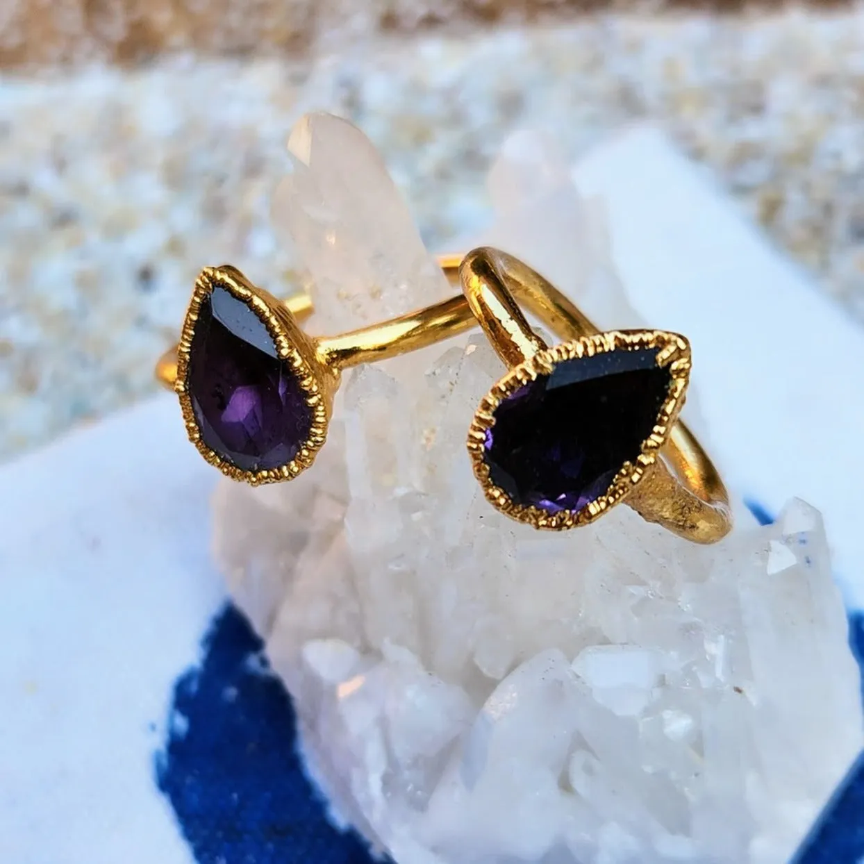 PURPLE HUES - HANDMADE ELECTROPLATED GOLD / COPPER RING