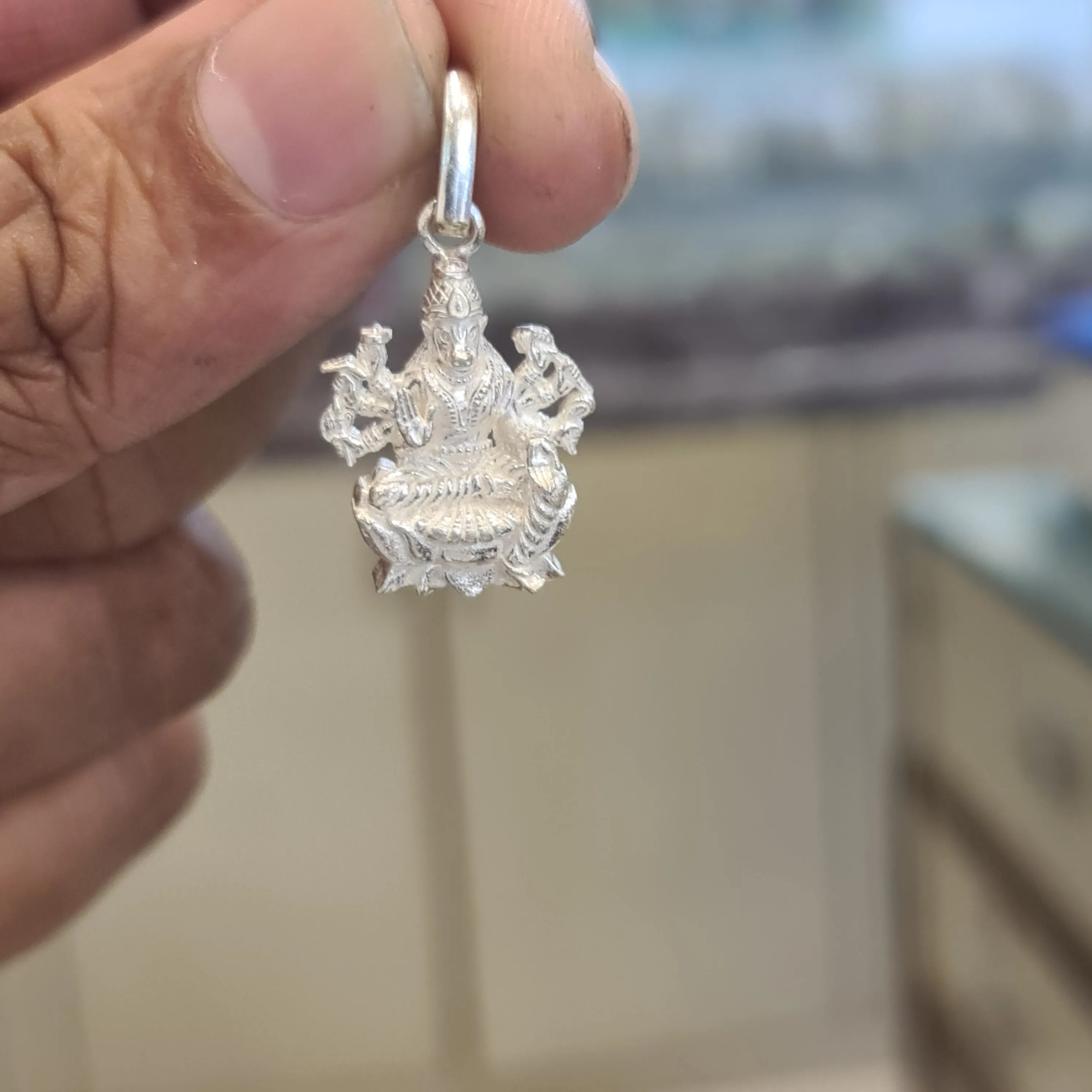 "Shine Bright: The Timeless Elegance of the Pure Silver Varahi Devi Pendant"