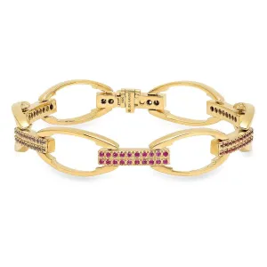 RAINBOW SAPPHIRE LINK BRACELET, GOLD