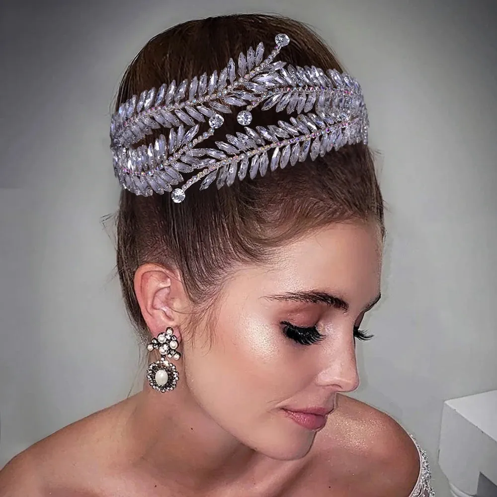 Rhinestone Hair Tiara Crown For Bride Women Wedding Hair Accessories