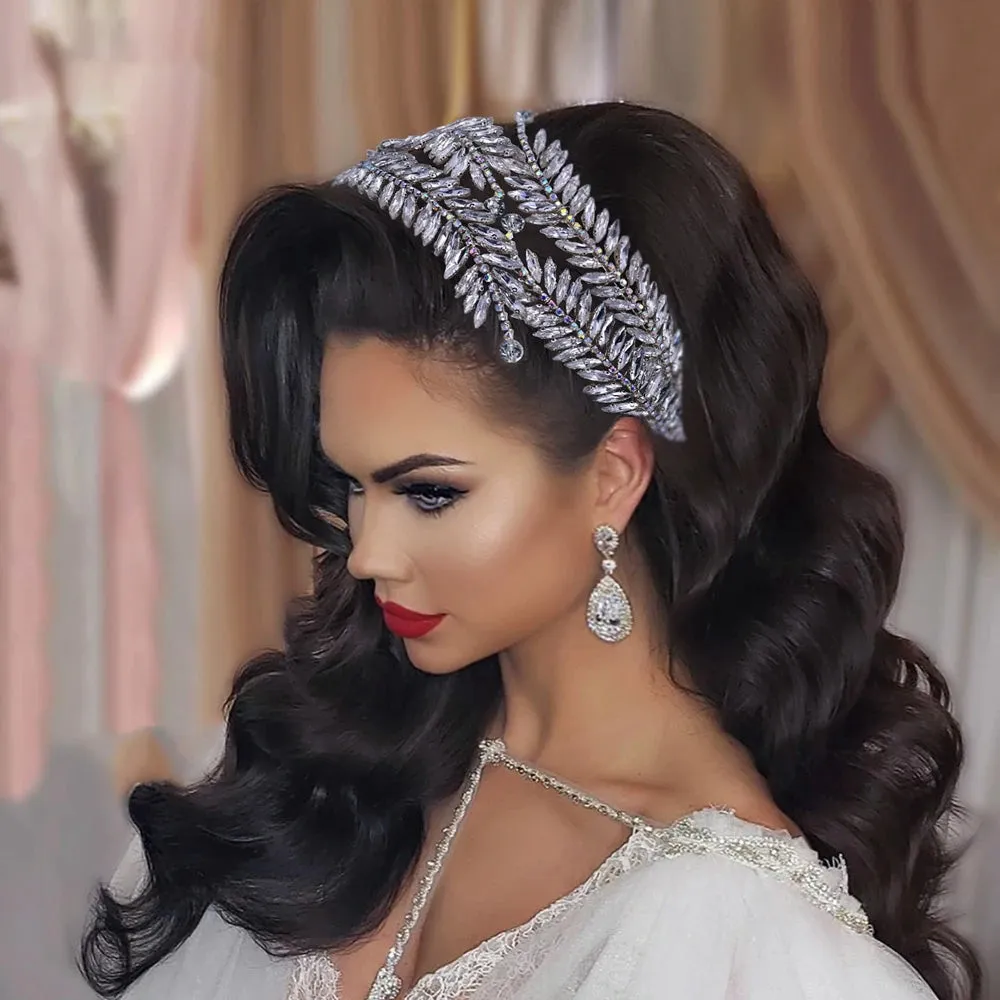 Rhinestone Hair Tiara Crown For Bride Women Wedding Hair Accessories