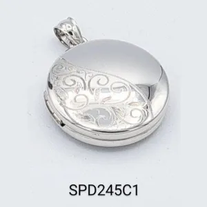 Round Silver Locket (free engraving)