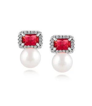 Scarlett Pearl Ruby Earrings