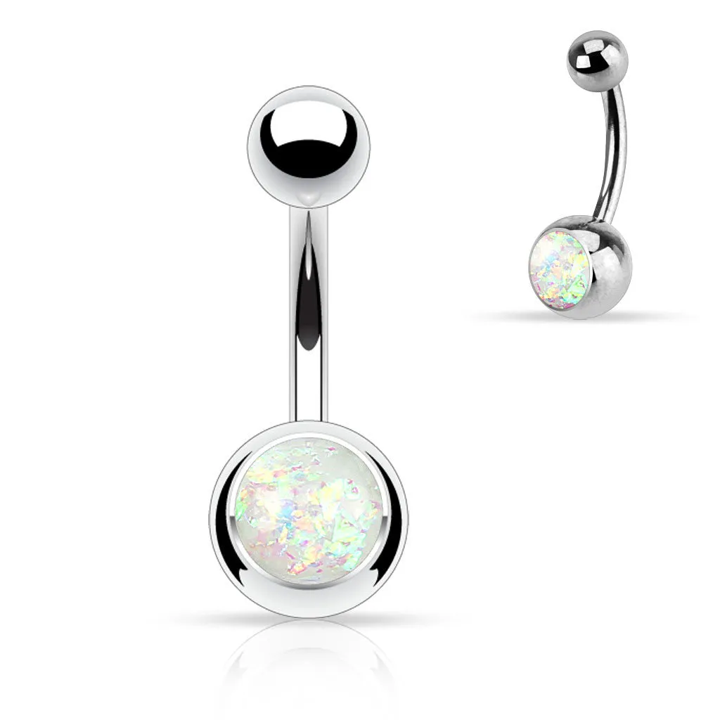 Single Gem Opal Gleam Classique Belly Bars