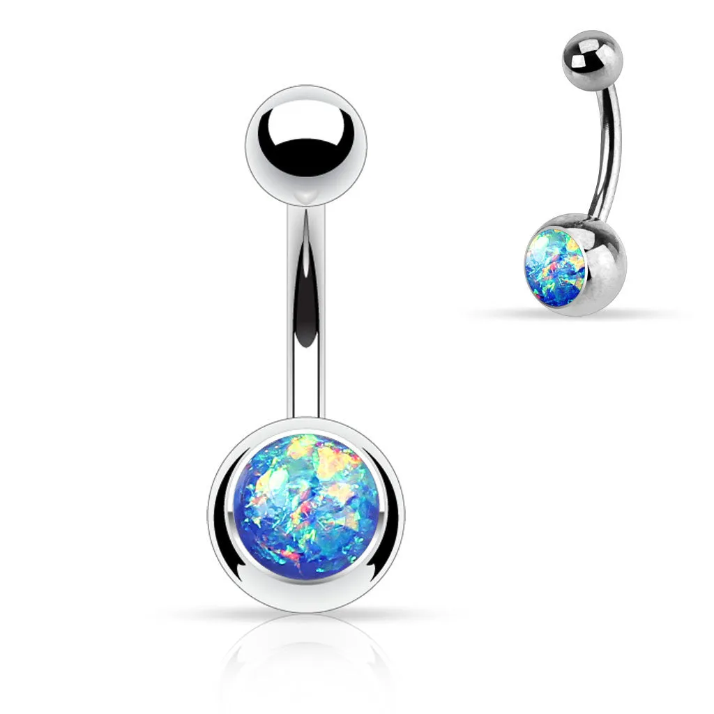 Single Gem Opal Gleam Classique Belly Bars