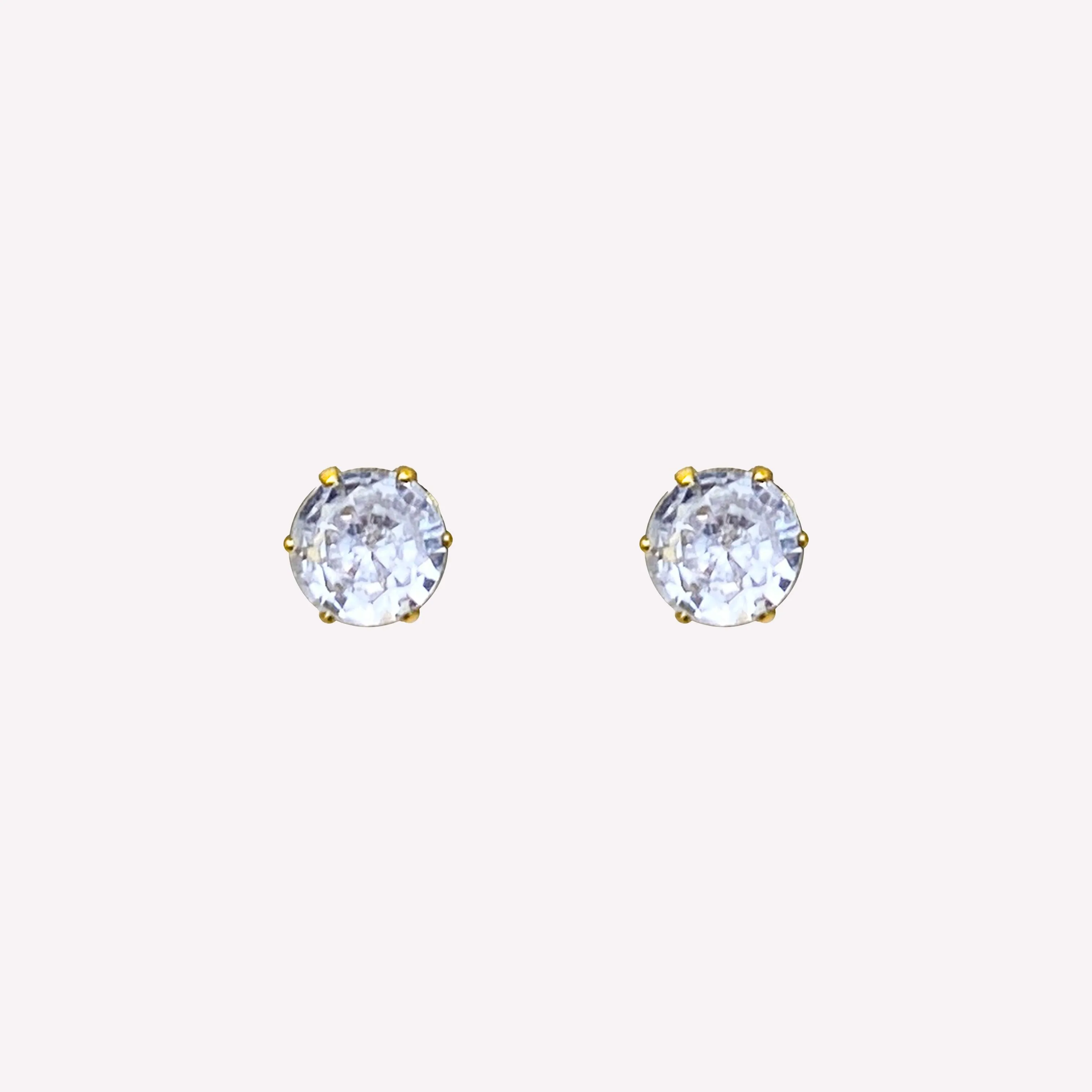 SMALL RHINESTONE STUD EARRINGS IN GOLD