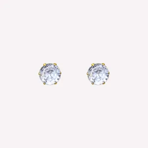 SMALL RHINESTONE STUD EARRINGS IN GOLD