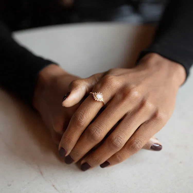 Solid Gold Ray of Hope Opal Ring