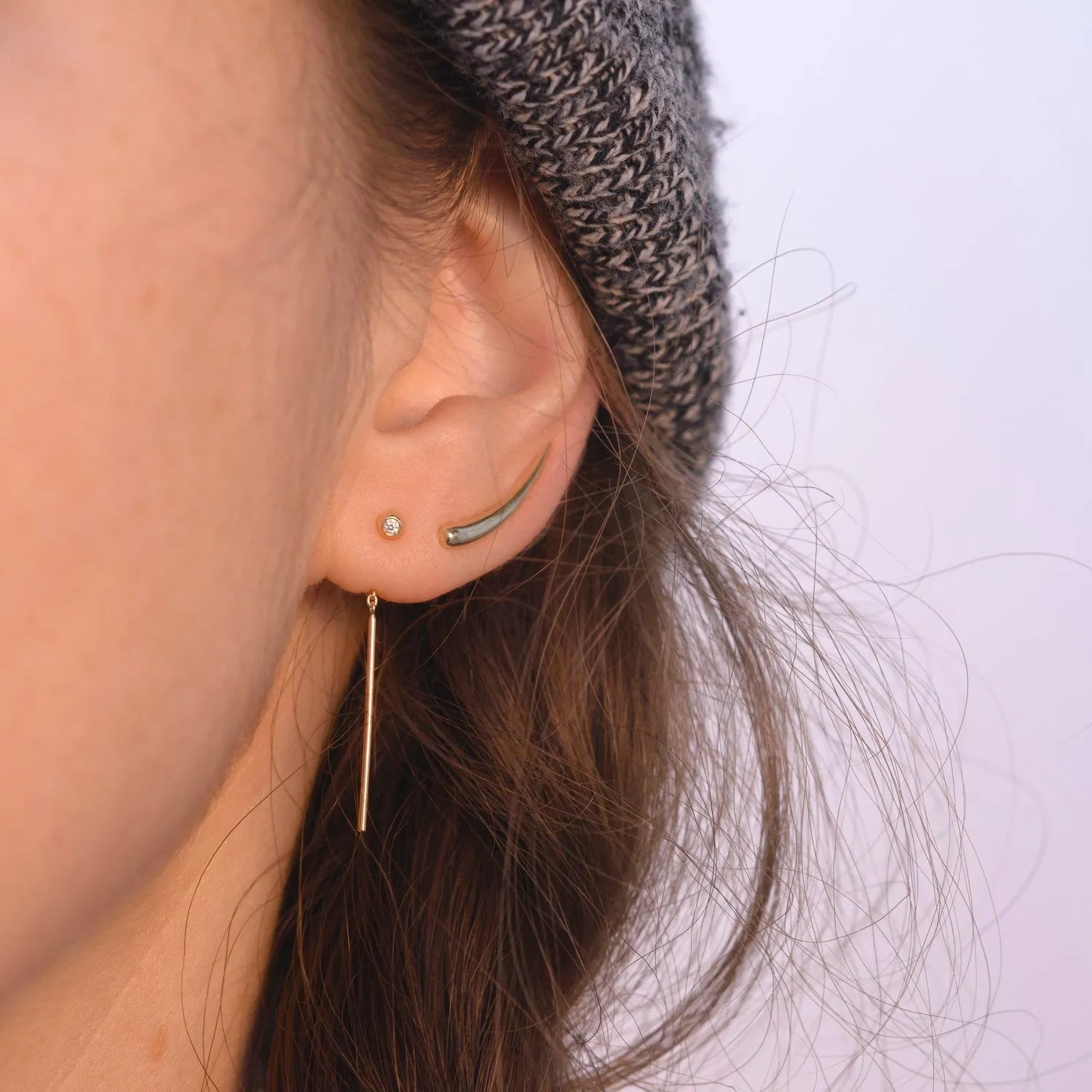 Sterling Silver 'Chime' Stud Earrings