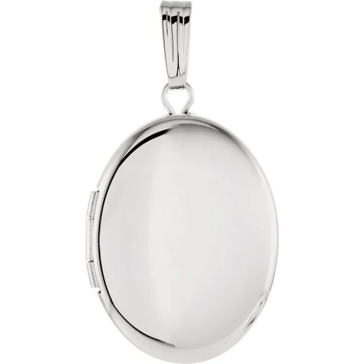 Sterling Silver Engravable Oval Locket