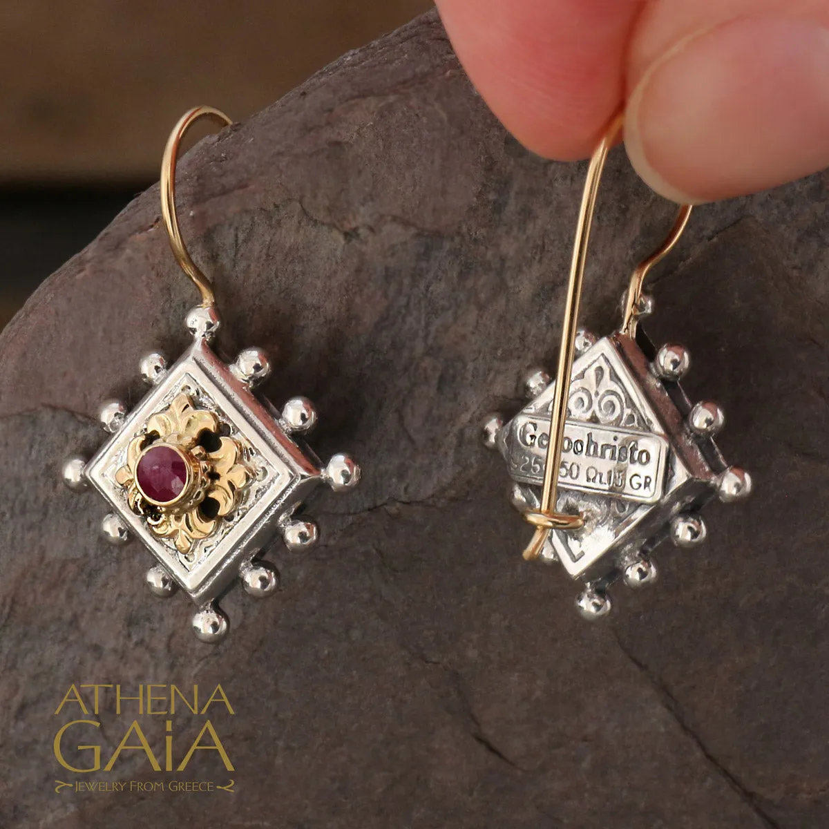 Tetra Fleur Ruby Earrings