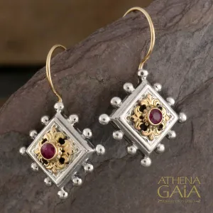 Tetra Fleur Ruby Earrings