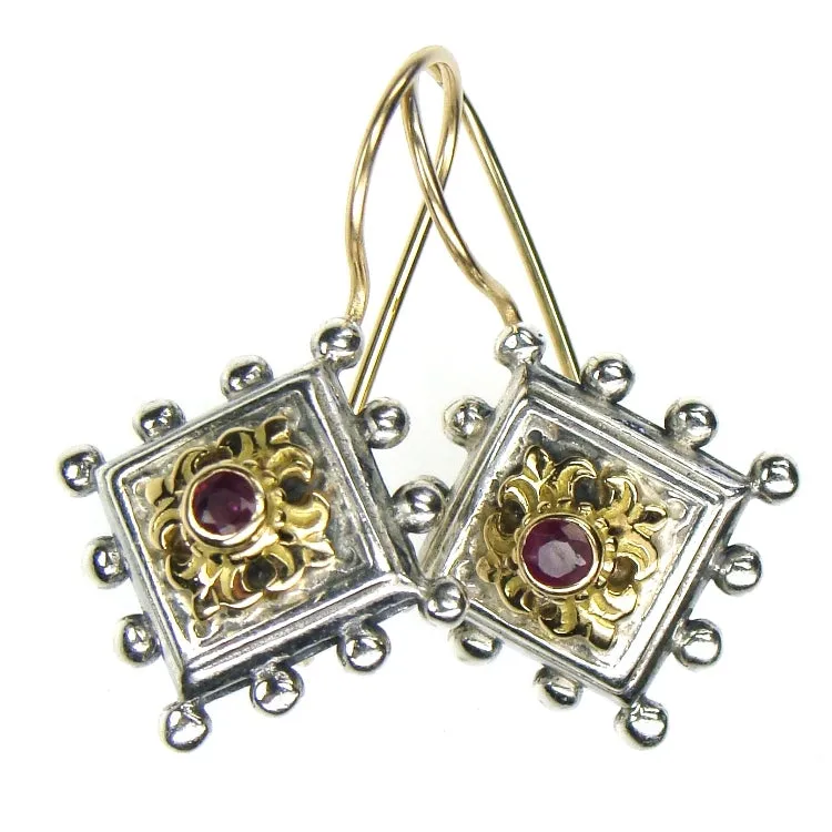 Tetra Fleur Ruby Earrings