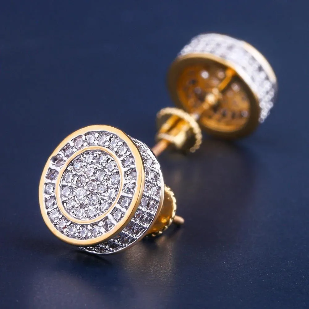 The Giant® - Iced Out 12mm Big Round Stud Earrings for Men