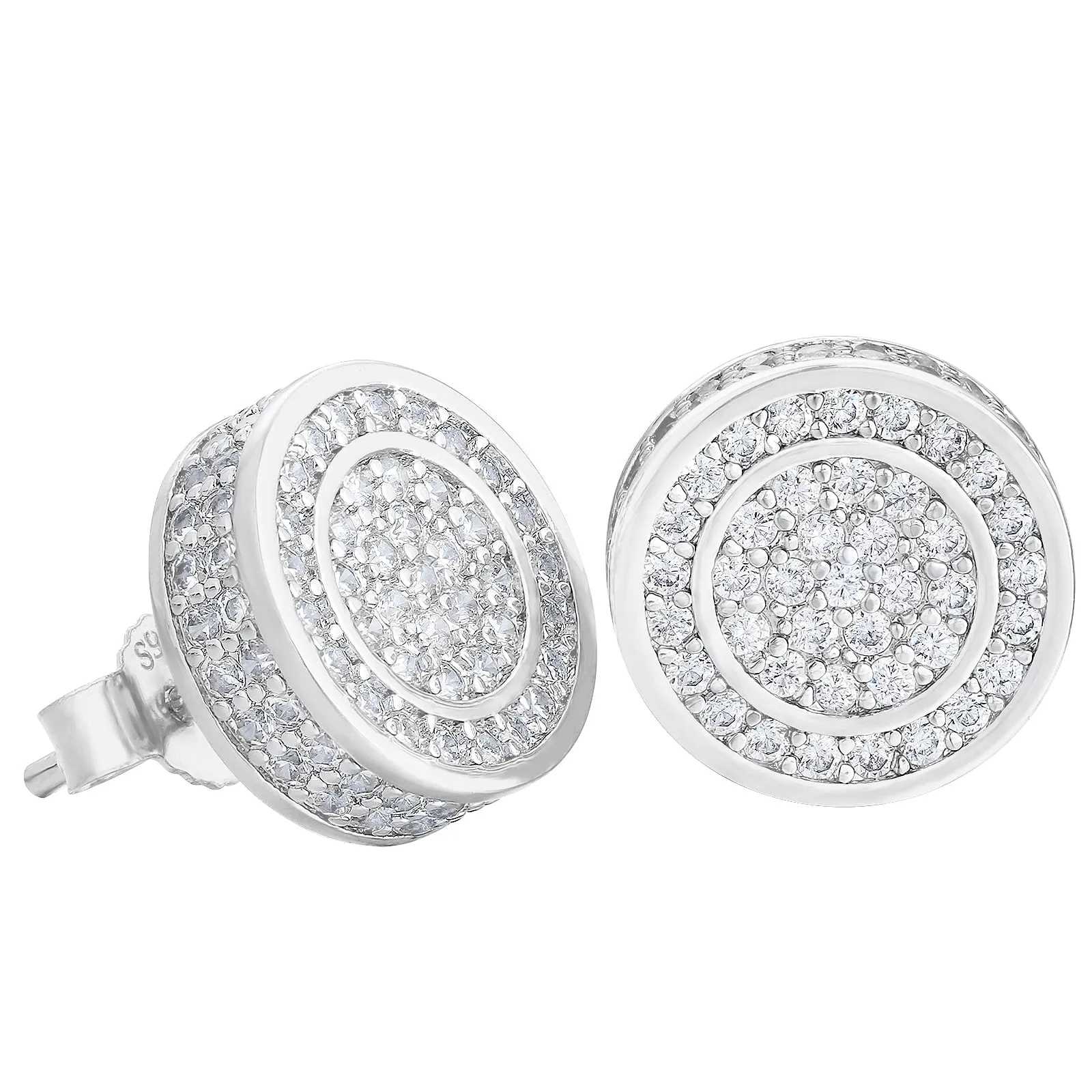 The Giant® - Iced Out 12mm Big Round Stud Earrings for Men