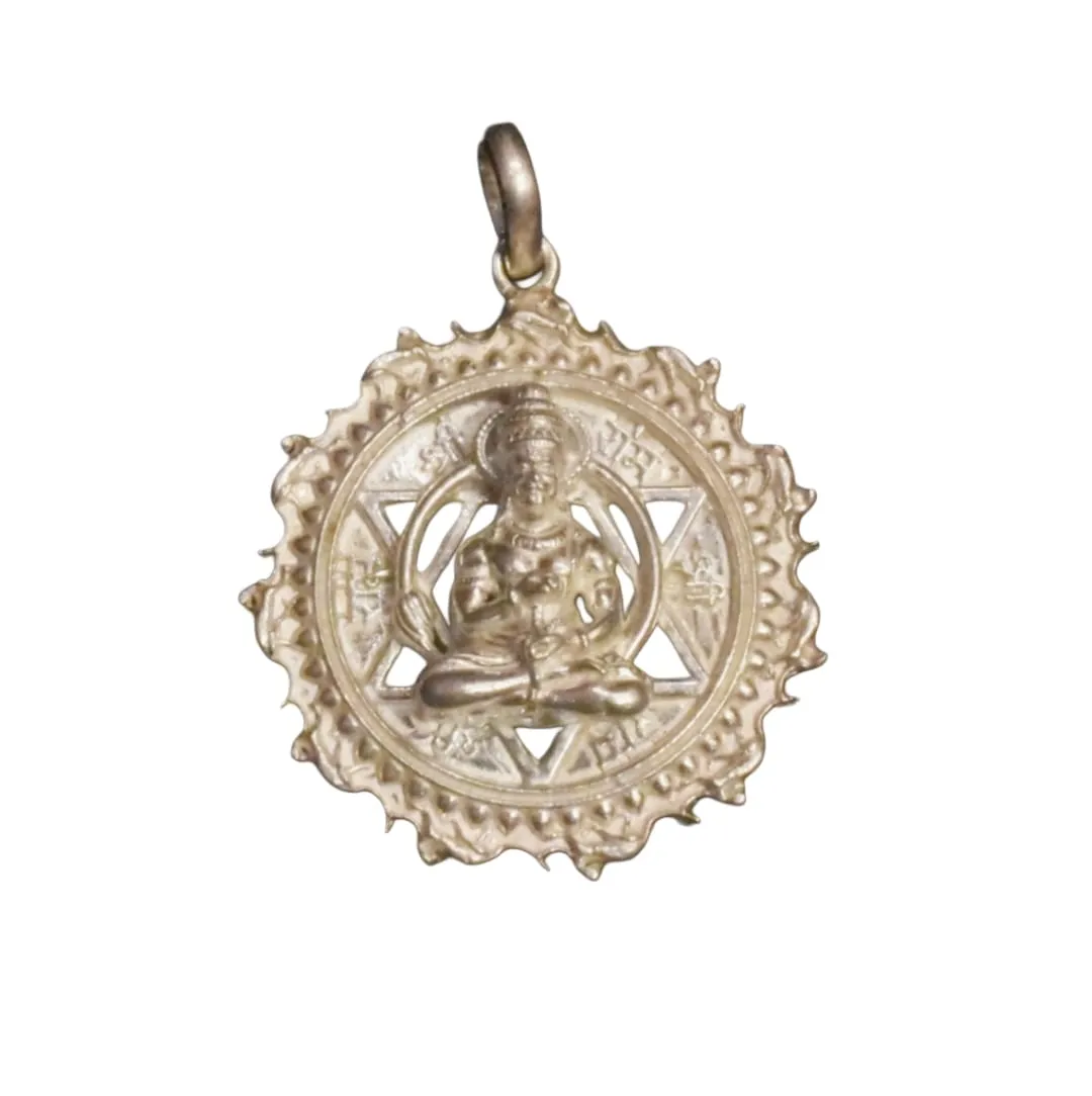 The Powerful Symbolism of the Meditating Anjaneya Swamy Silver Locket for Men