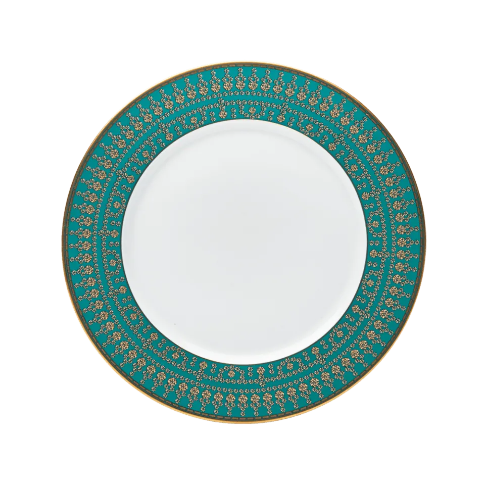 Tiara Peacock Blue & Gold Dessert Plate