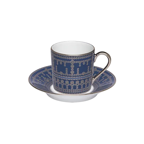 Tiara Platinum Coffee Cup And Saucer