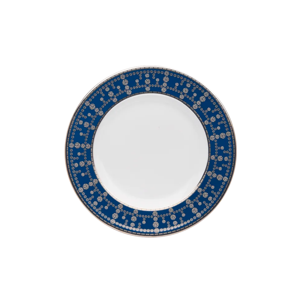 Tiara Prussian Blue & Platinum Bread & Butter Plate