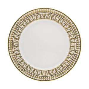 Tiara White & Gold Flat Dish