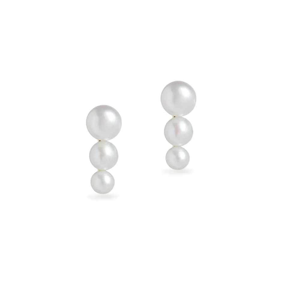 Trio Cloud Pearl Stud Earrings