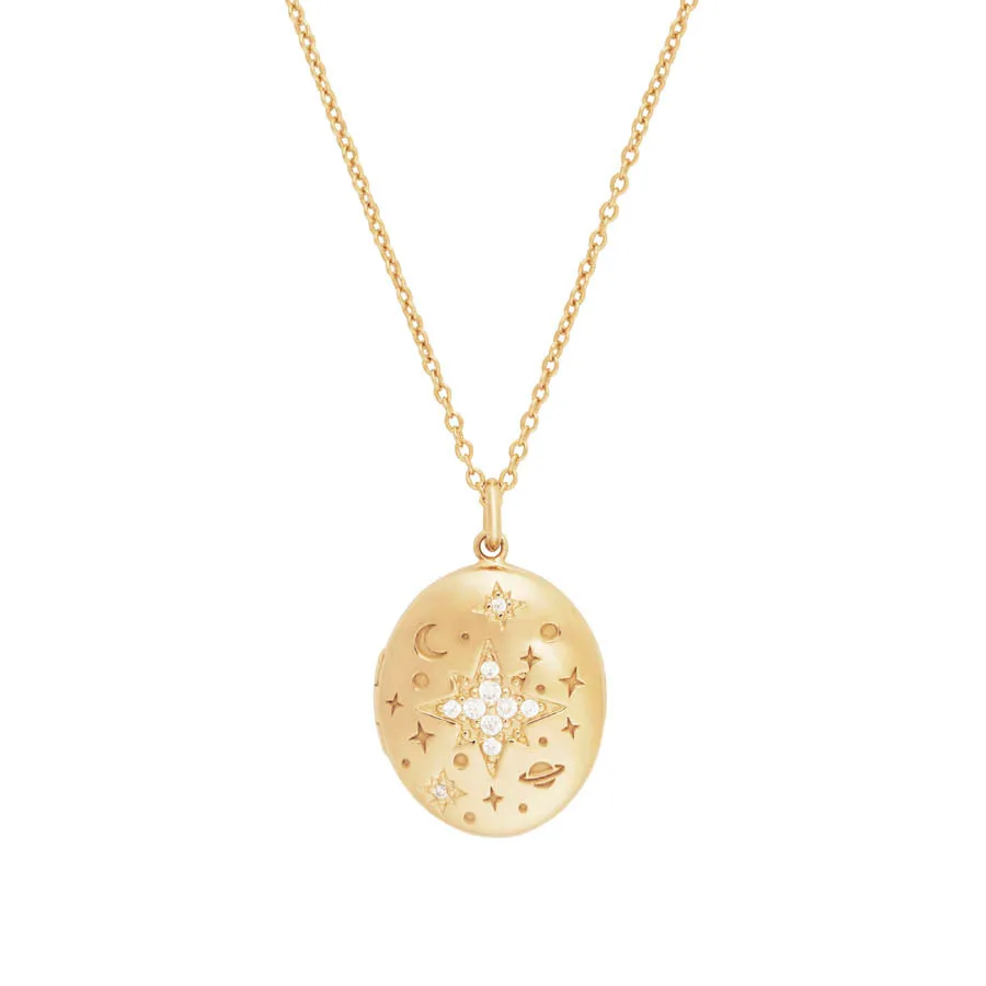 Universe 14K Gold Vermeil Locket Necklace