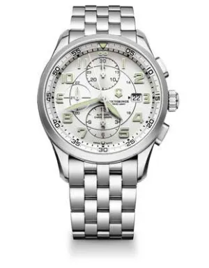 Victorinox Swiss Army Airboss Mechanical Chrono - Silver/White - Steel Bracelet