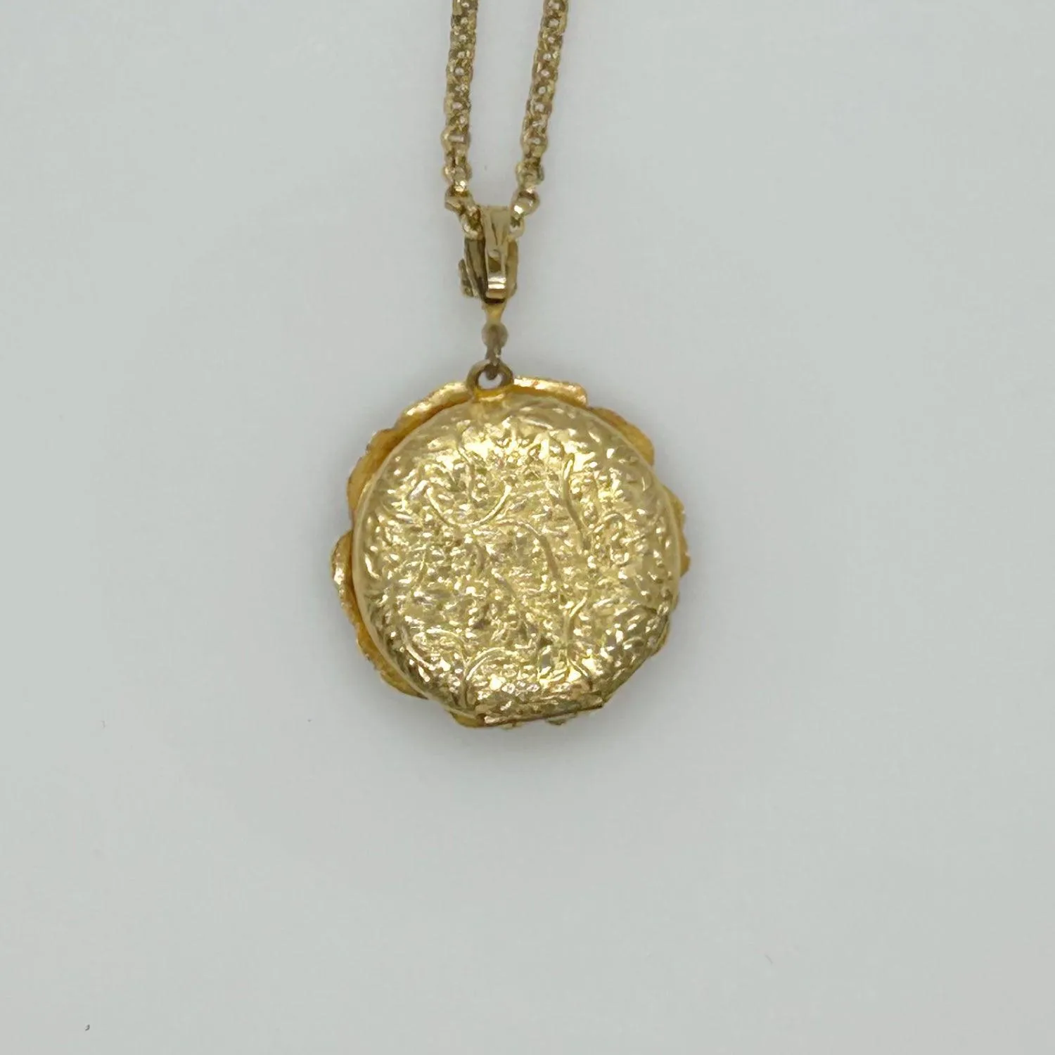 Vintage Round Fanciful Locket with Chain