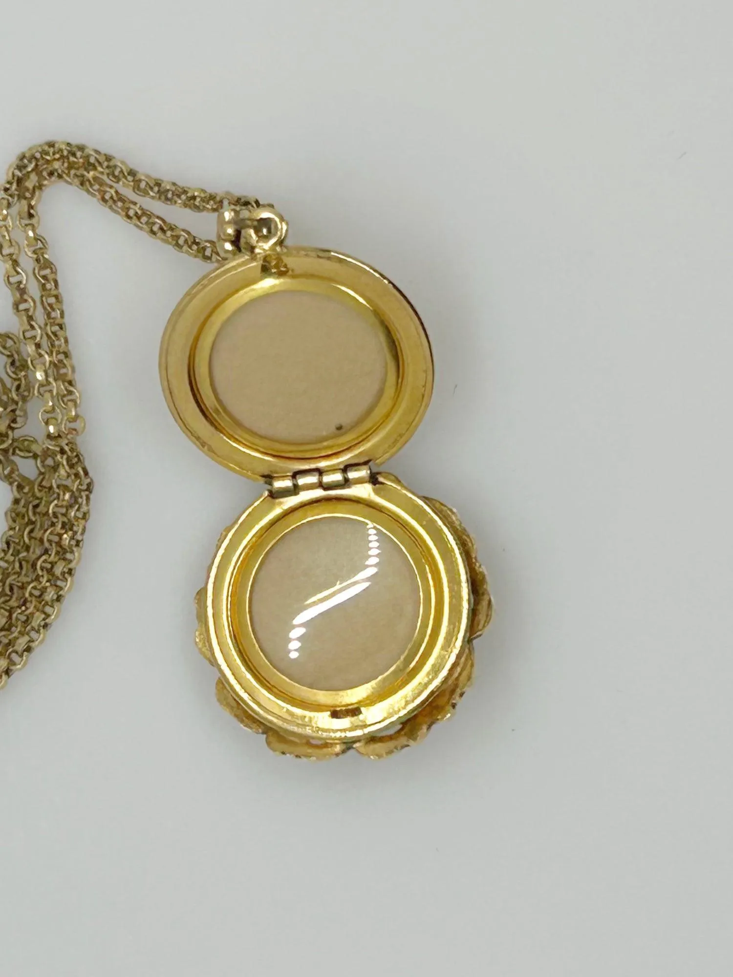 Vintage Round Fanciful Locket with Chain