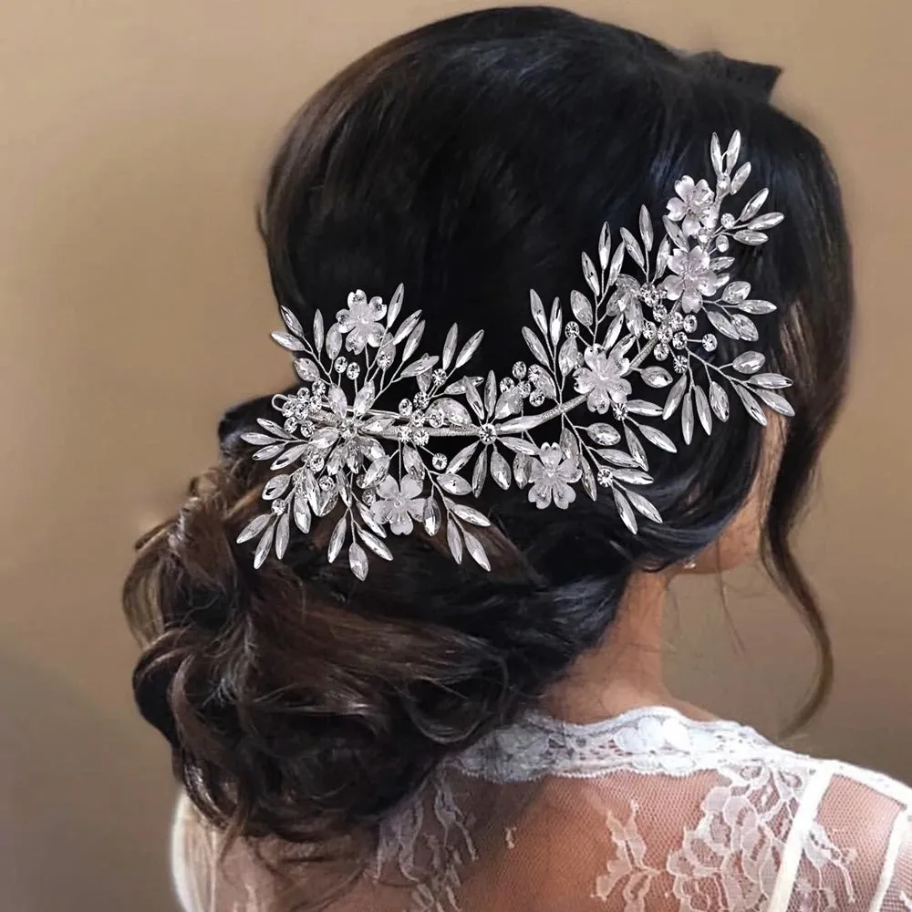 Wedding Hair Accessories Full Crystal Hair Jewellery Headpiece Handmade Bridal Tiara