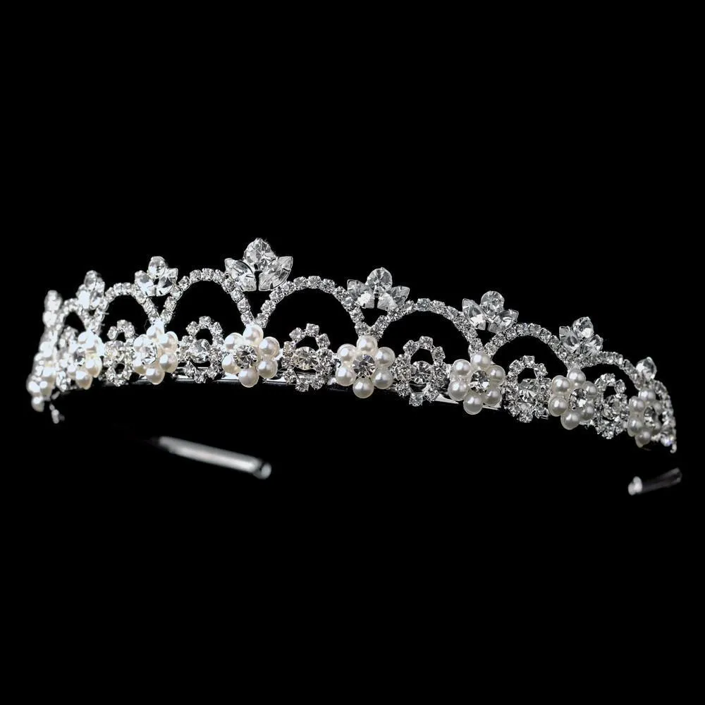 White Pearl Bridal Tiara